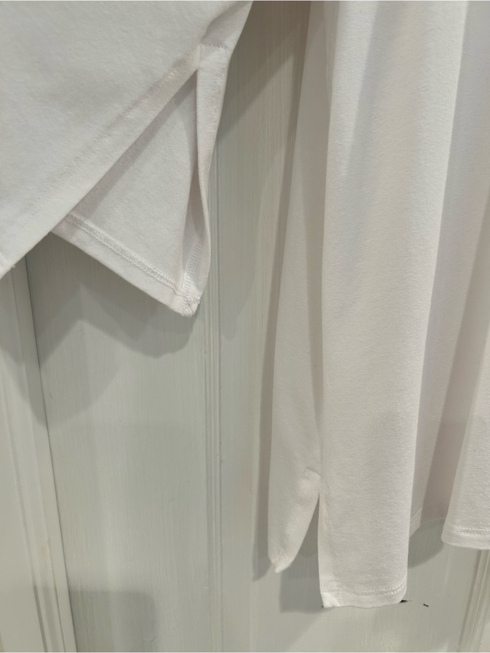 Eileen Fisher white split flare sleeve ballet neck knit top L - Picture 2 of 5